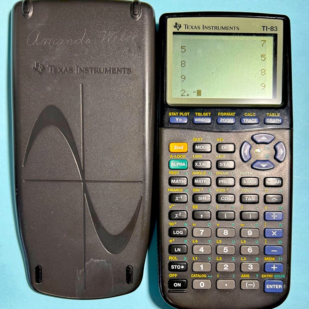 Texas Instrument Professional Calculator TI-83 with cover -Working